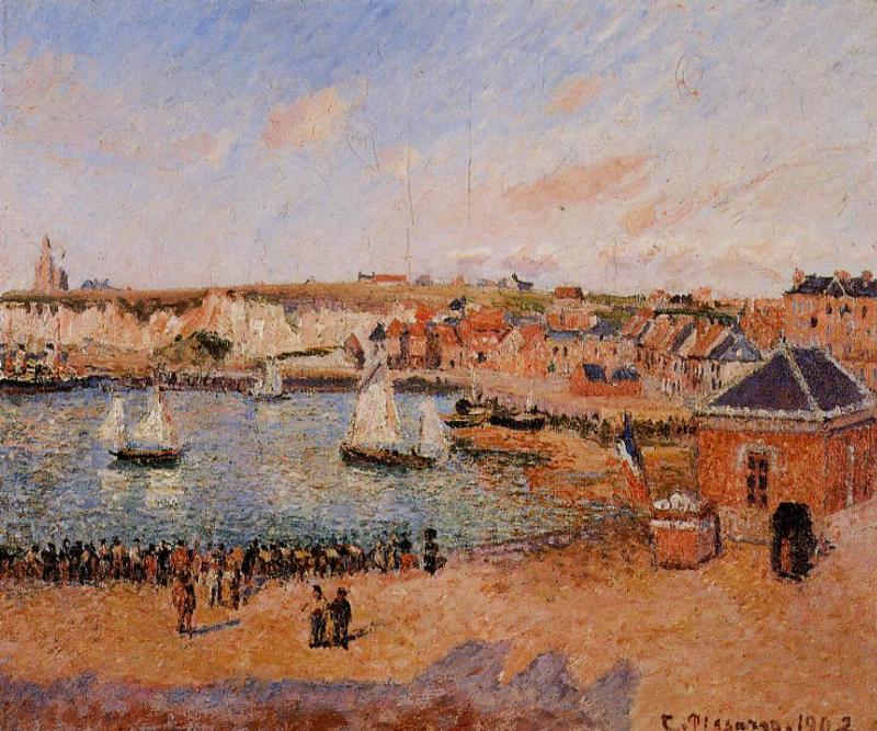 The Inner Harbor, Dieppe Afternoon, Sun, Low Tide (1902) - Camille Pissarro Tablo