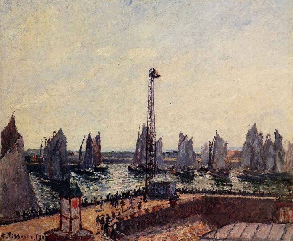 The Inner Port and Pilots Jetty, Havre (1903) - Camille Pissarro Tablo