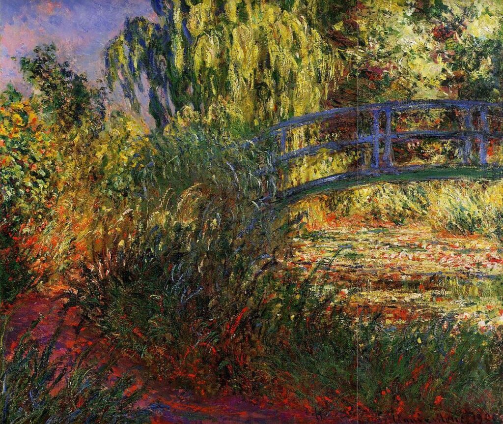 The Japanese Bridge (The Water Lily Pond and Path by the Water) (1900) – Claude Monet Tablo