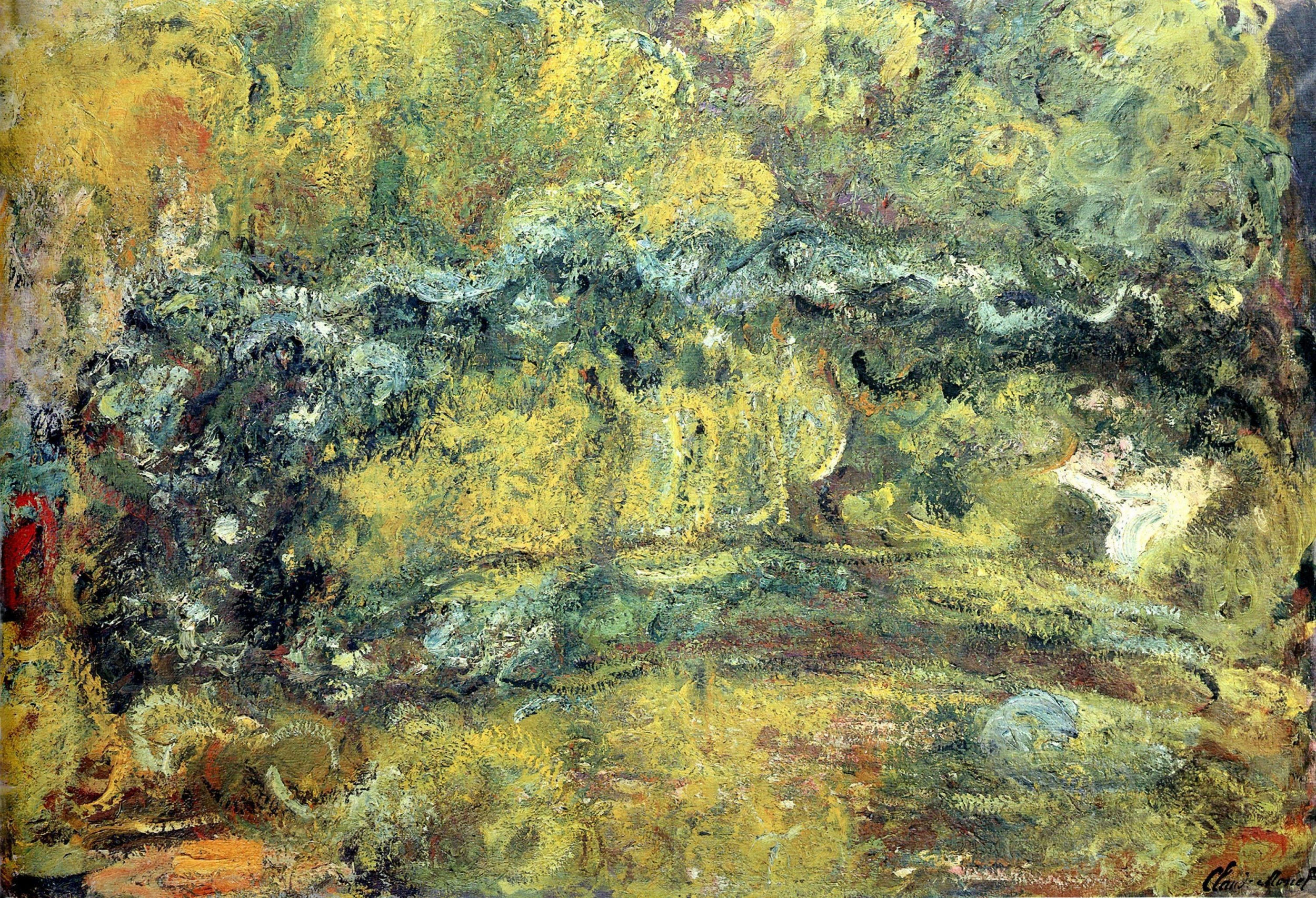 The Japanis Bridge (Footbridge over the Water Lily Pond) (1918) - Claude Monet Tablo