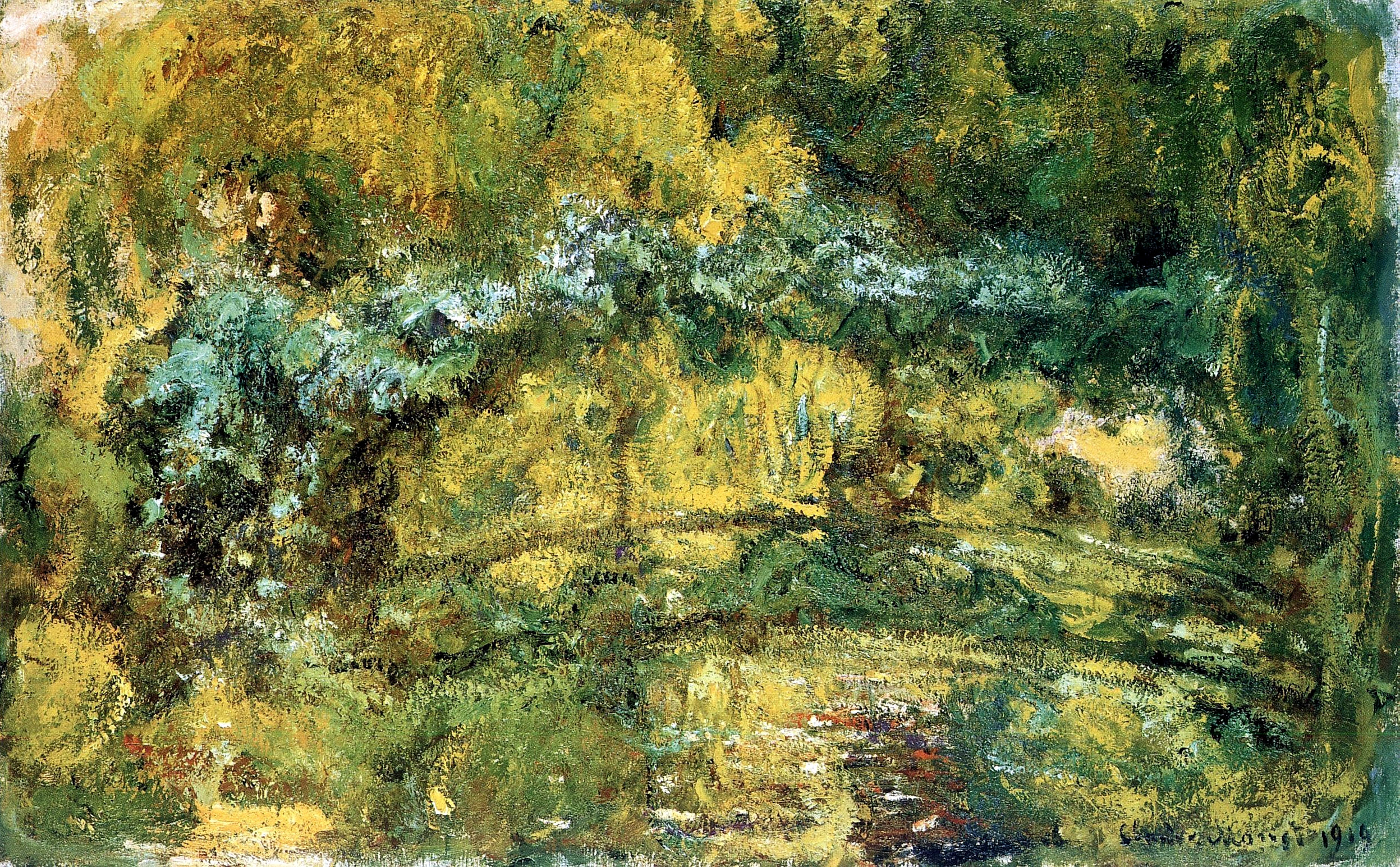 The Japanis Bridge (Footbridge over the Water Lily Pond) (1919) - Claude Monet Tablo