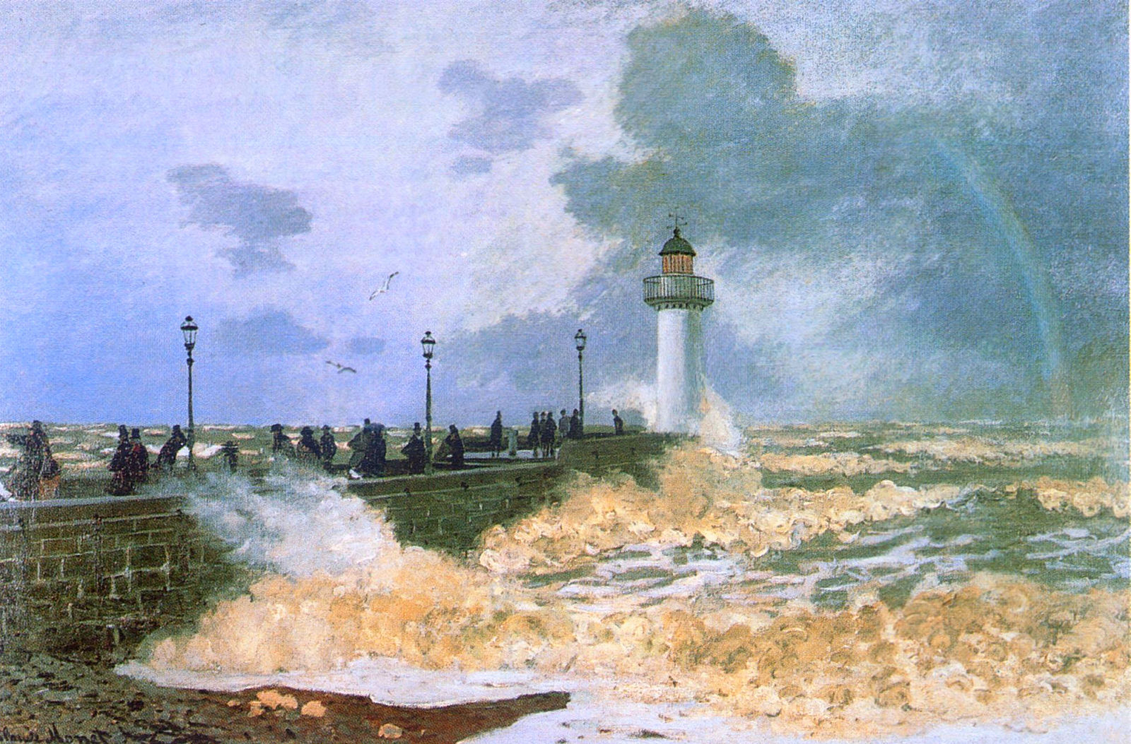 The Jetty at Le Havre (1868) - Claude Monet Tablo