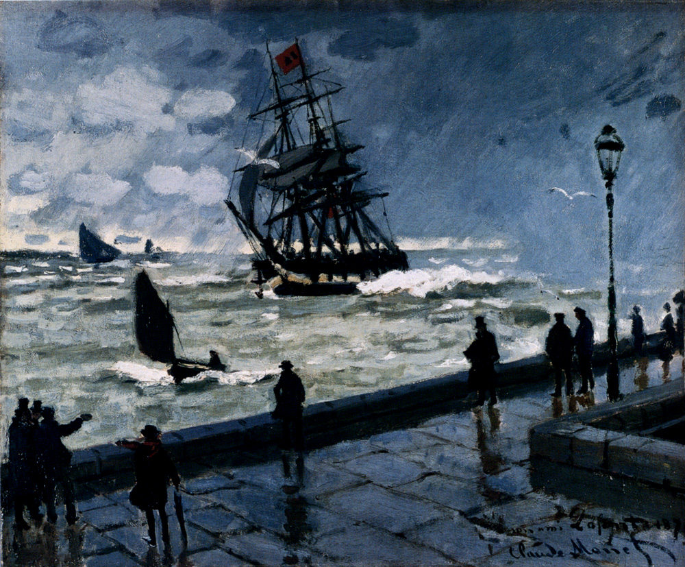 The Jetty at Le Havre, Bad Weather (1870) - Claude Monet Tablo
