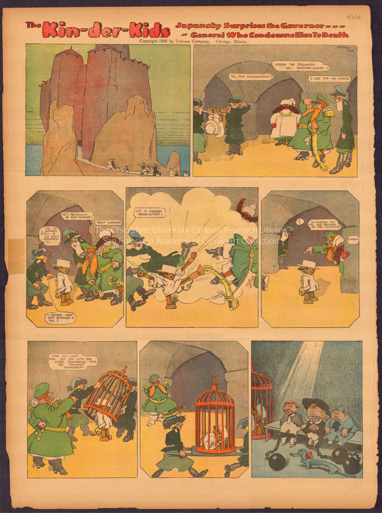 The Kin der Kids, Japansky Surprises the Governor-General who condemns him to death (1906) - Lyonel Feininger Tablo