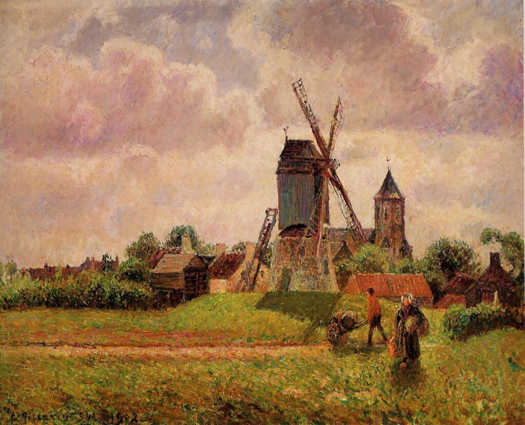 The Knocke Windmill, Belgium (1894) - Camille Pissarro Tablo