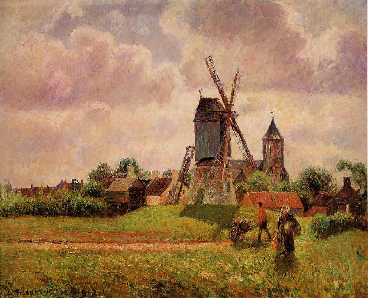 The Knocke Windmill, Belgium (1894) - Camille Pissarro Tablo