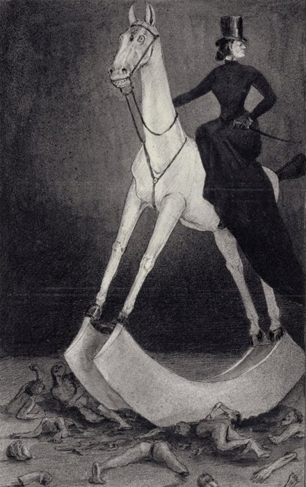 The Lady on the Horse (1901) - Alfred Kubin Tablo