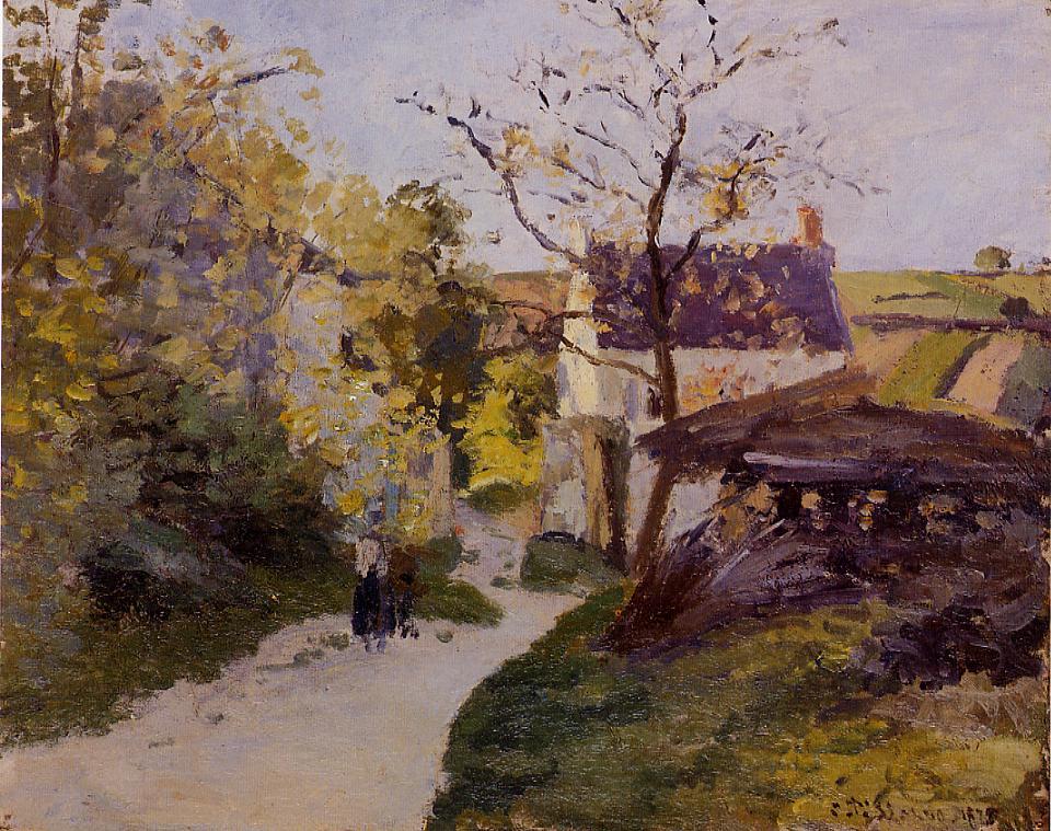 The Large Walnut Tree at Hermitage (1875) - Camille Pissarro Tablo