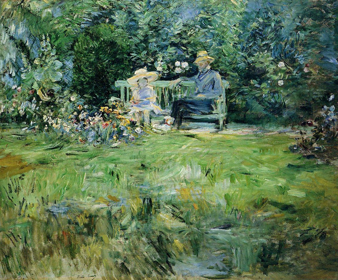 The Lesson in the Garden (1886) - Berthe Morisot Tablo