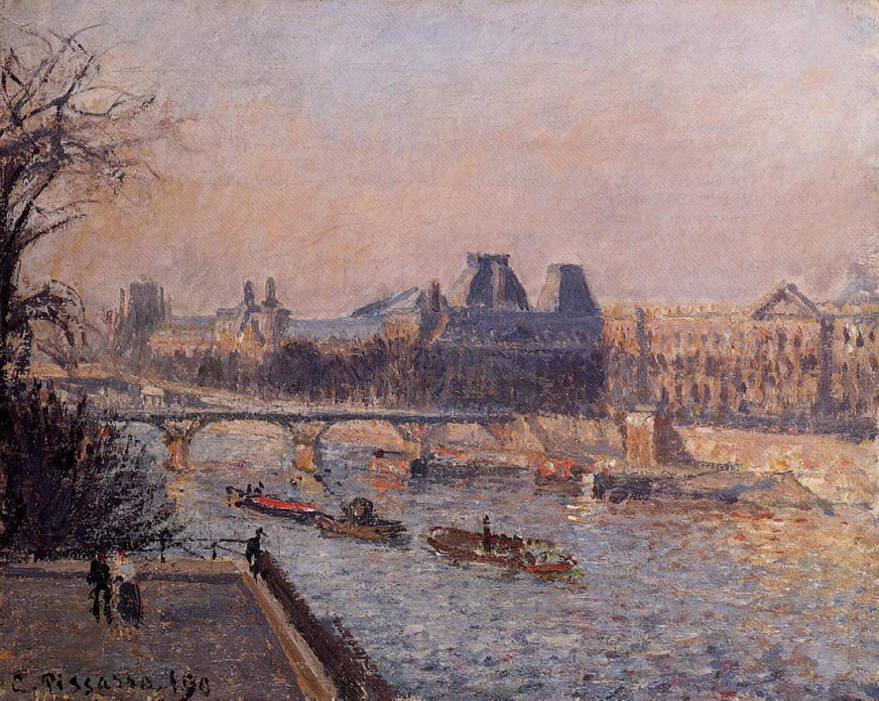 The Louvre, Afternoon (1902) - Camille Pissarro Tablo