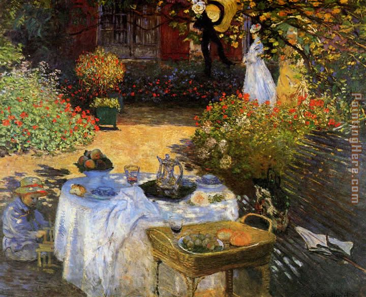 The Lunch decorative panel (1874) - Claude Monet Tablo