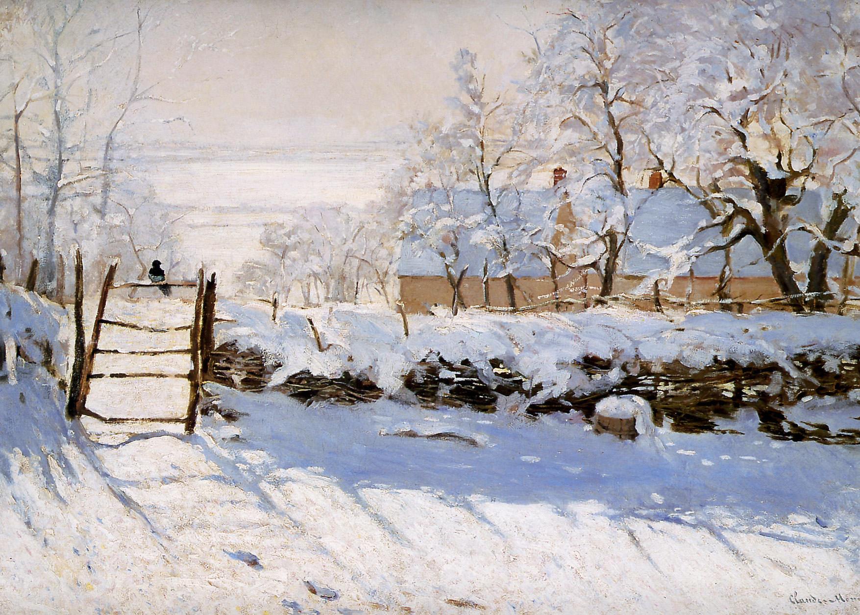 The Magpie (1869) - Claude Monet Tablo