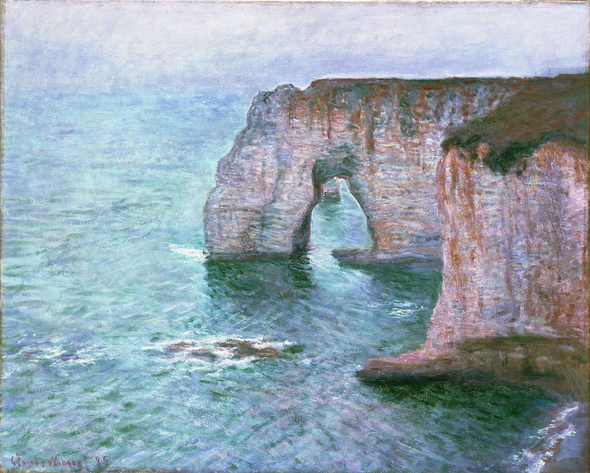 The Manneport Seen from the East (1885) - Claude Monet Tablo