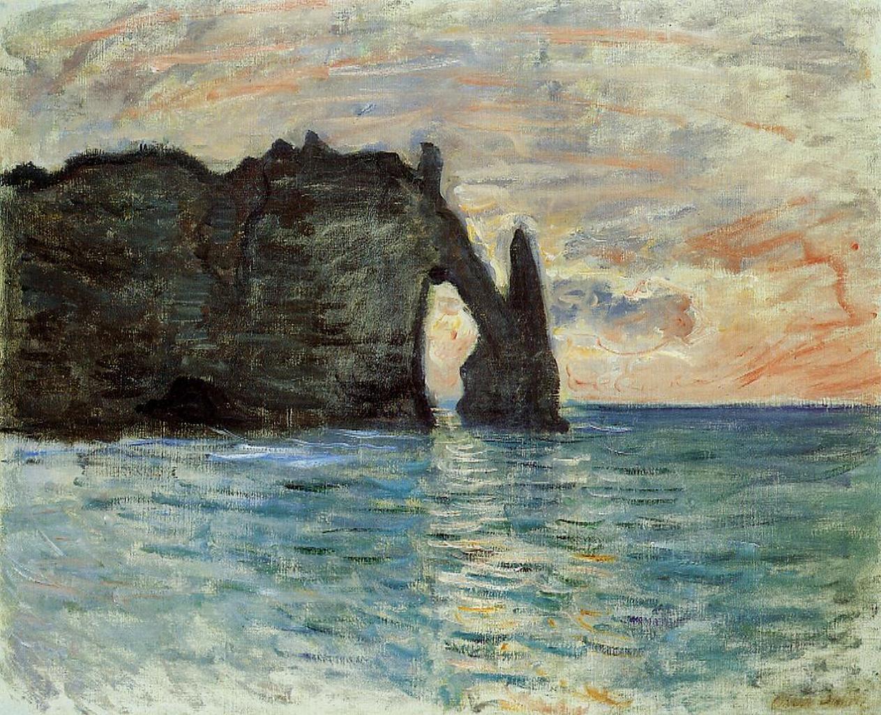 The Manneport, Cliff at Etretat (1883) - Claude Monet Tablo
