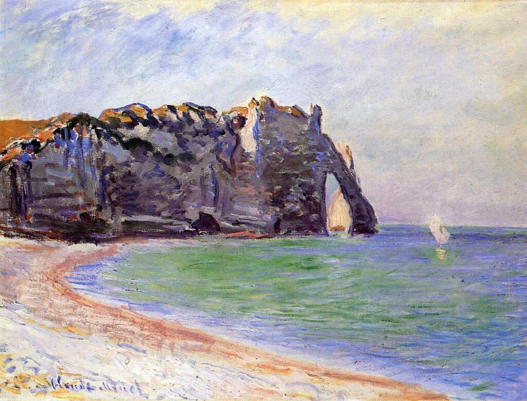 The Manneport, Etretat, the Porte d'Aval (1885) - Claude Monet Tablo