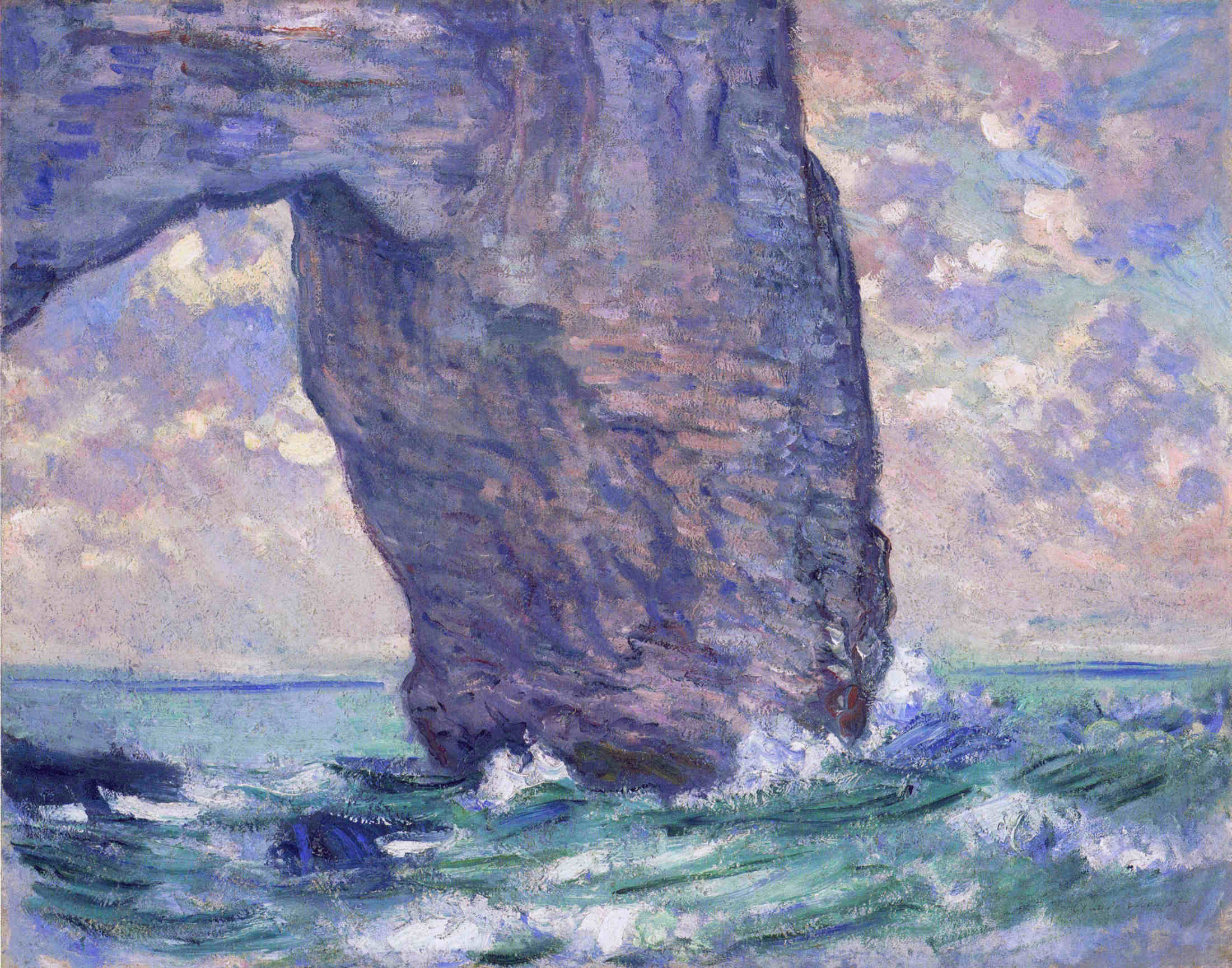 The Manneport, Seen from Below (1883) - Claude Monet Tablo