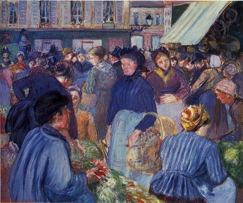 The Market at Gisors (1899) - Camille Pissarro Tablo