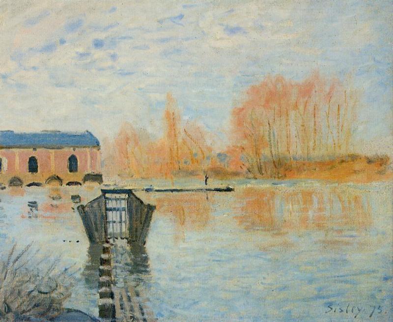 The Marly Machine and the Dam (1875) - Alfred Sisley Tablo