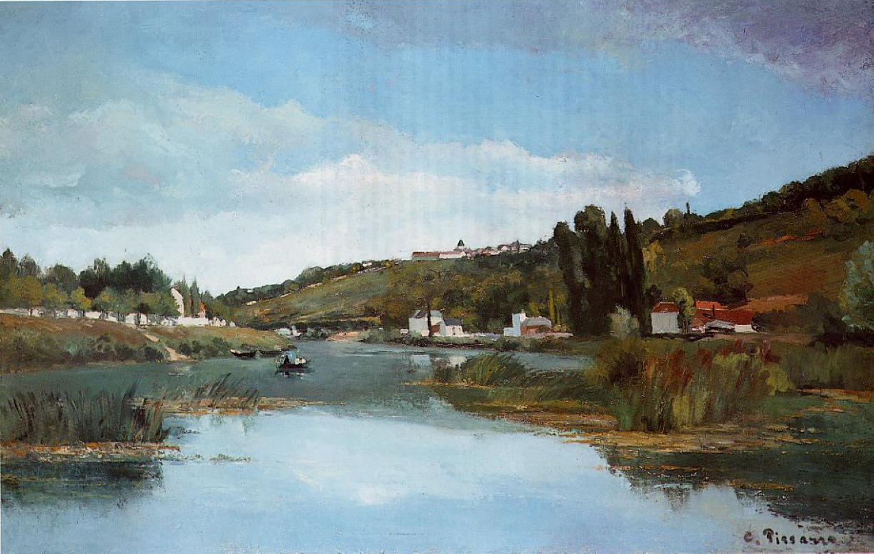 The Marne at Chennevieres (1864) - Camille Pissarro Tablo