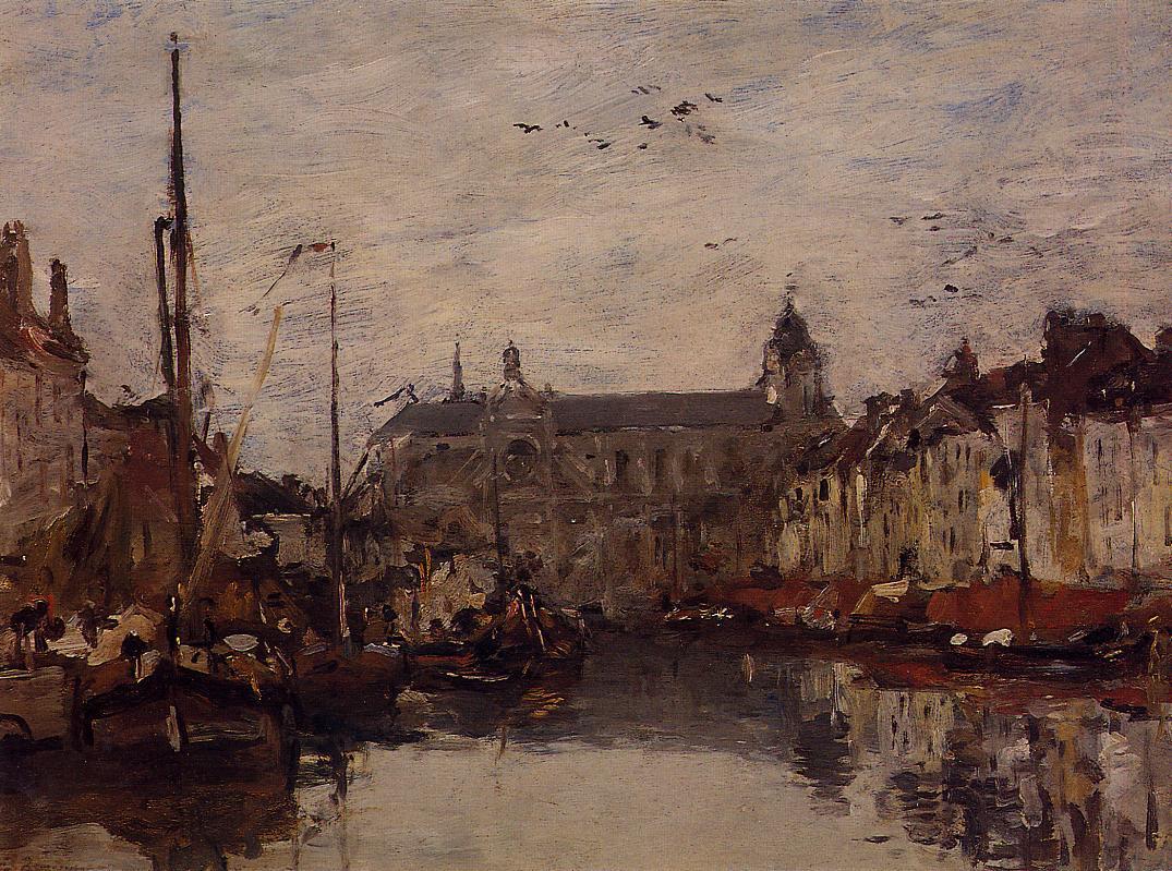 The Merchant Dock (1872) - Eugène Boudin Tablo