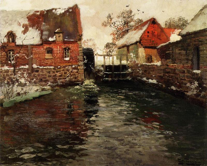 The Mill (1895) - Frits Thaulow Tablo