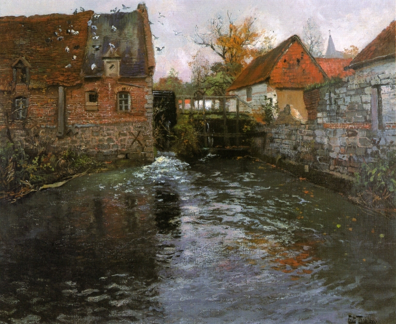 The Mill Pond - Frits Thaulow Tablo
