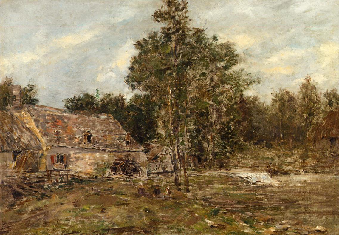 The Mill, Saint Cenery (1891) - Eugène Boudin Tablo