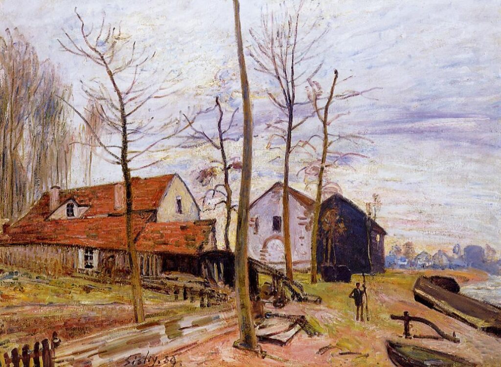 The Mills of Moret, Sunrise (1889) - Alfred Sisley Tablo