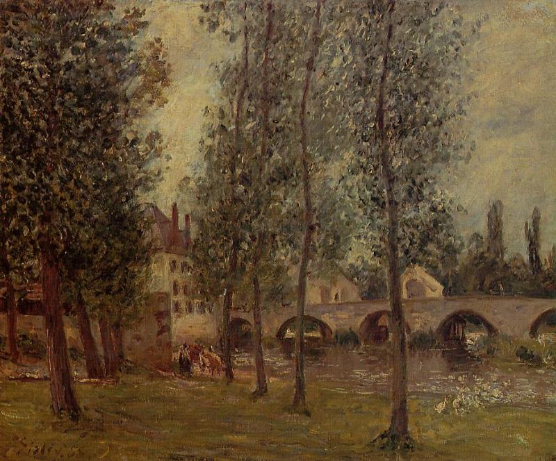 The Moret Bridge (1888) - Camille Pissarro Tablo