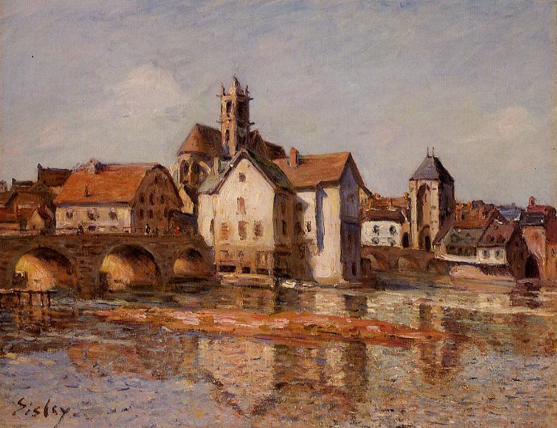 The Moret Bridge (1892) - Alfred Sisley Tablo