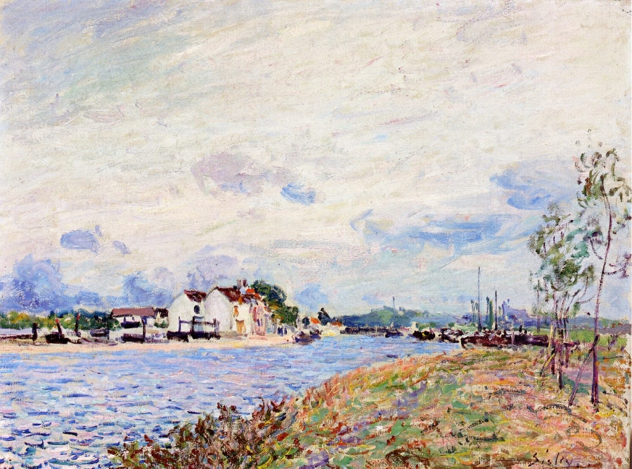 The Mouth of the Loing at Saint Mammes (1885) - Alfred Sisley Tablo