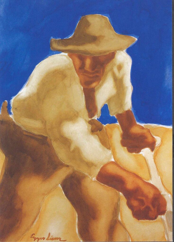 The Mower - Albin Egger-Lienz Tablo