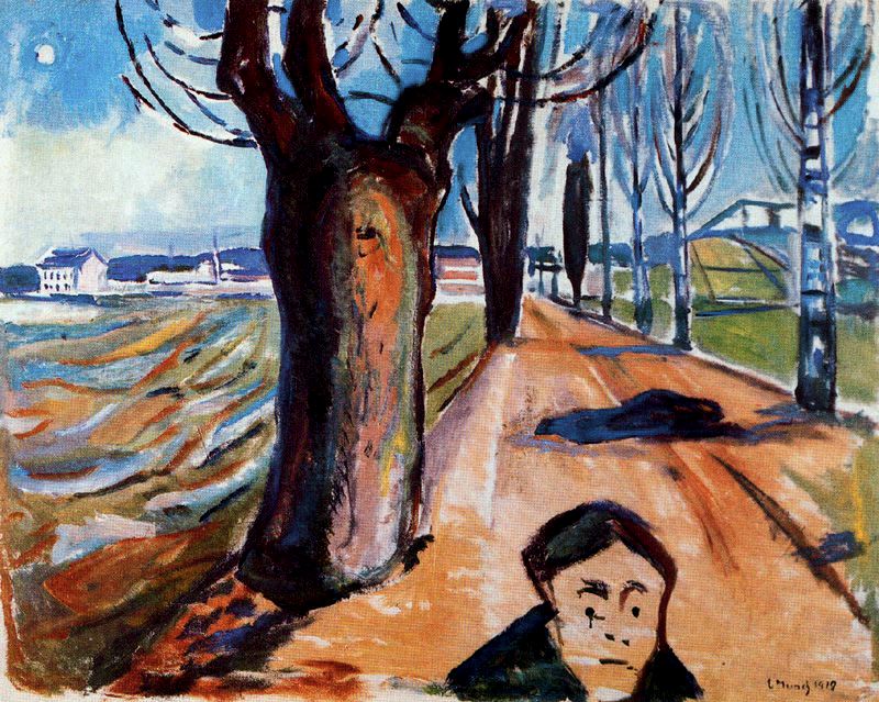 The Murderer in the Lane (1919) - Edvard Munch Tablo