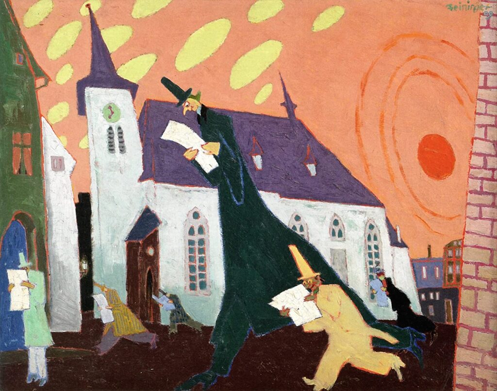 The Newspaper Readers (1909) - Lyonel Feininger Tablo