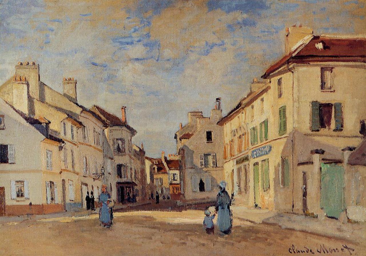 The Old Rue de la Chaussee, Argenteuil (1872) - Claude Monet Tablo