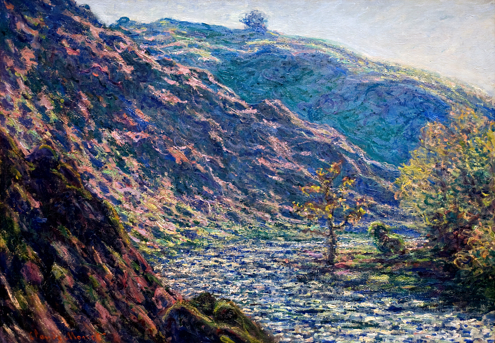 The Old Tree at the Confluence (1889) - Claude Monet Tablo