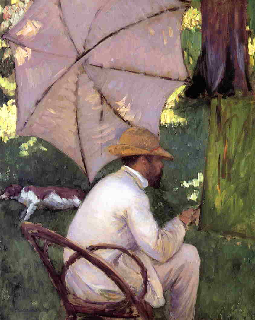 The Painter under His Parasol (1878) - Gustave Caillebotte Tablo