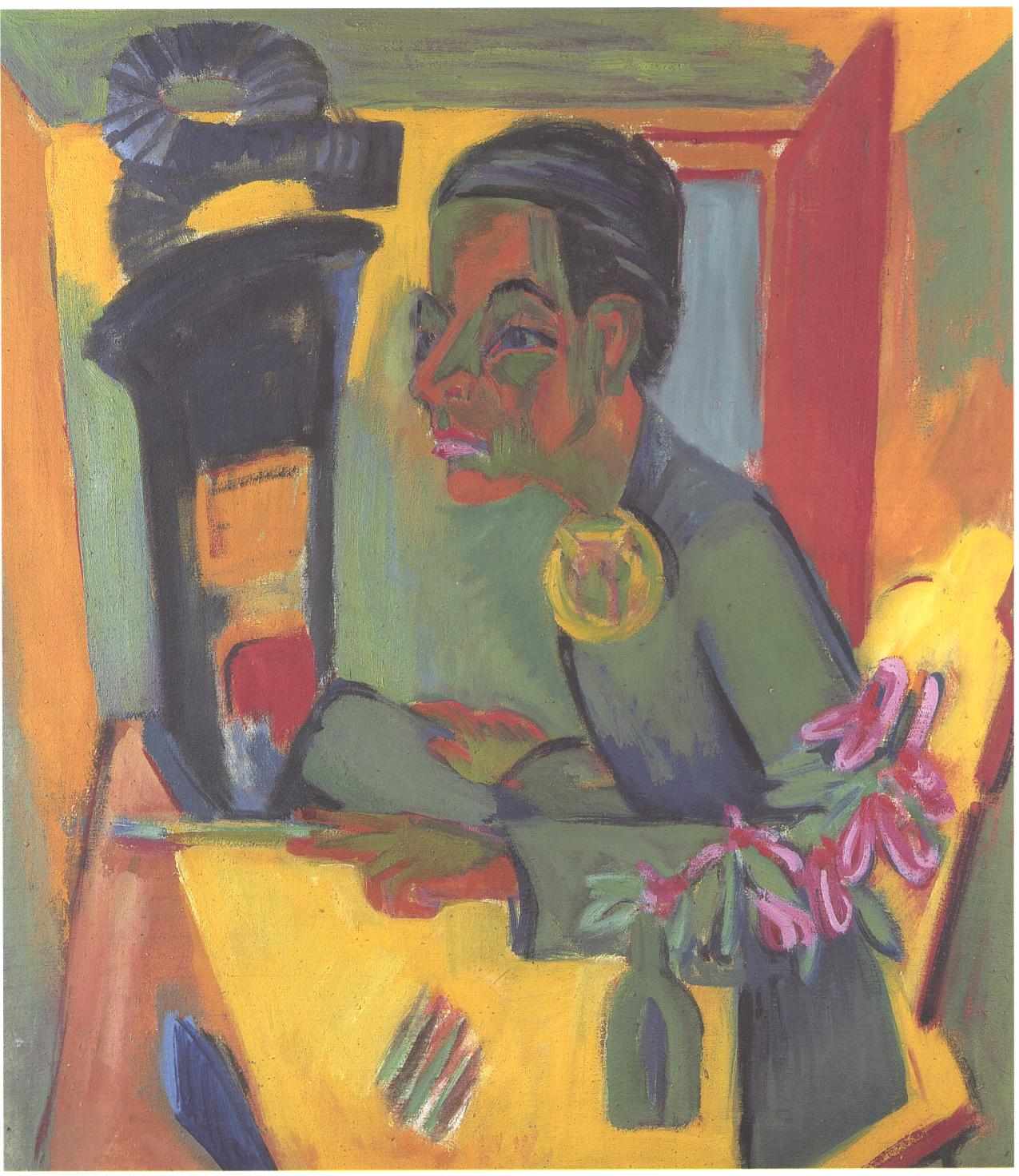 The Painter. Self portrait - Ernst Ludwig Kirchner Tablo