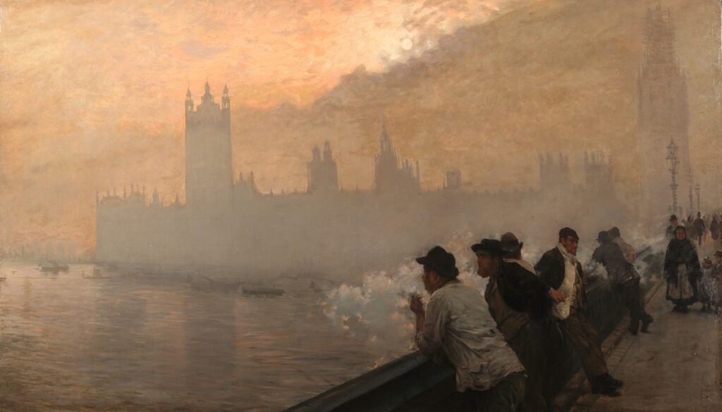 The Palace of Westminster, London (1878) - Giuseppe De Nittis Tablo