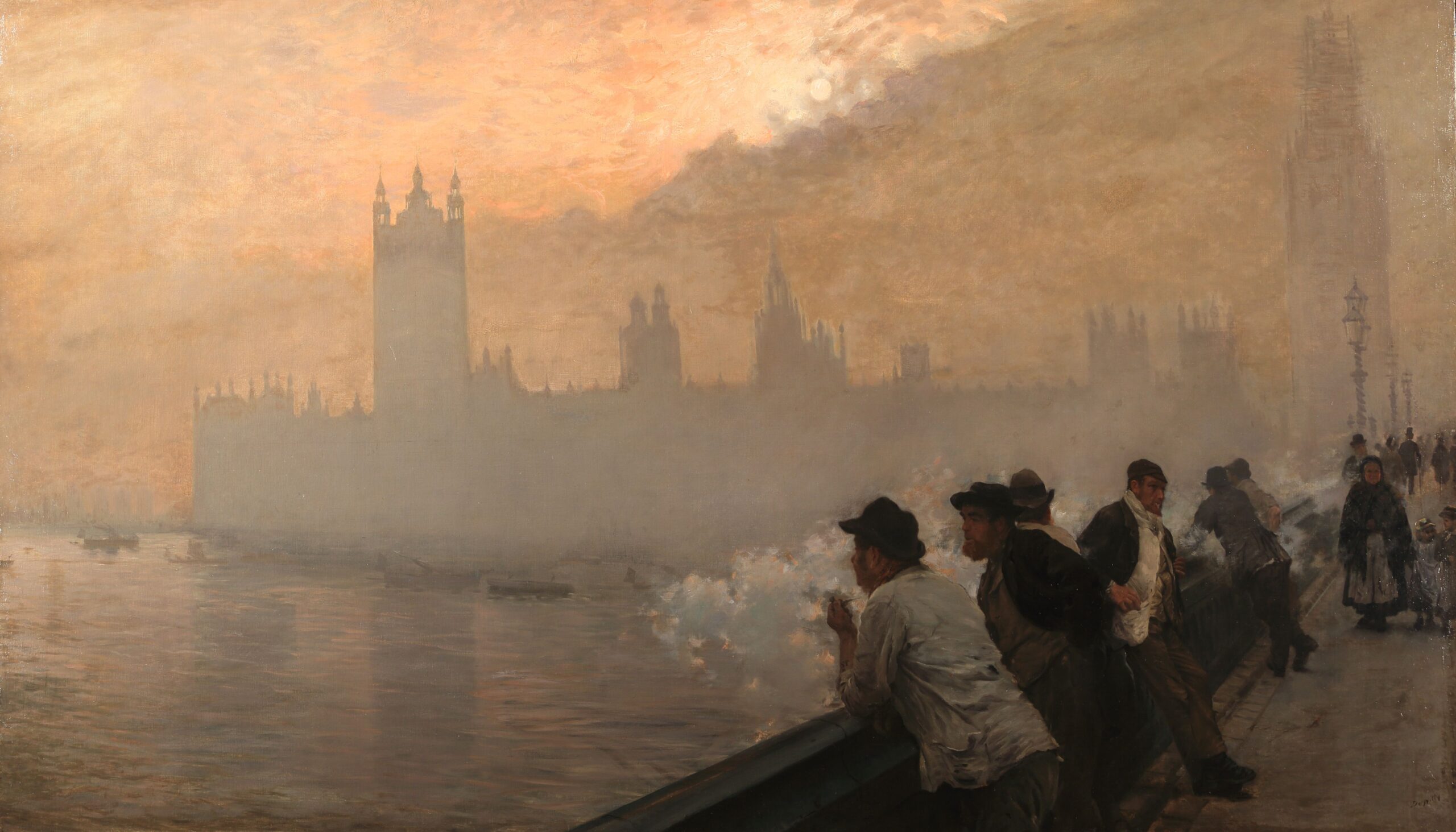 The Palace of Westminster, London (1878) - Giuseppe De Nittis Tablo