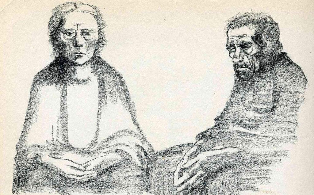 The Parents (1919) - Käthe Kollwitz Tablo