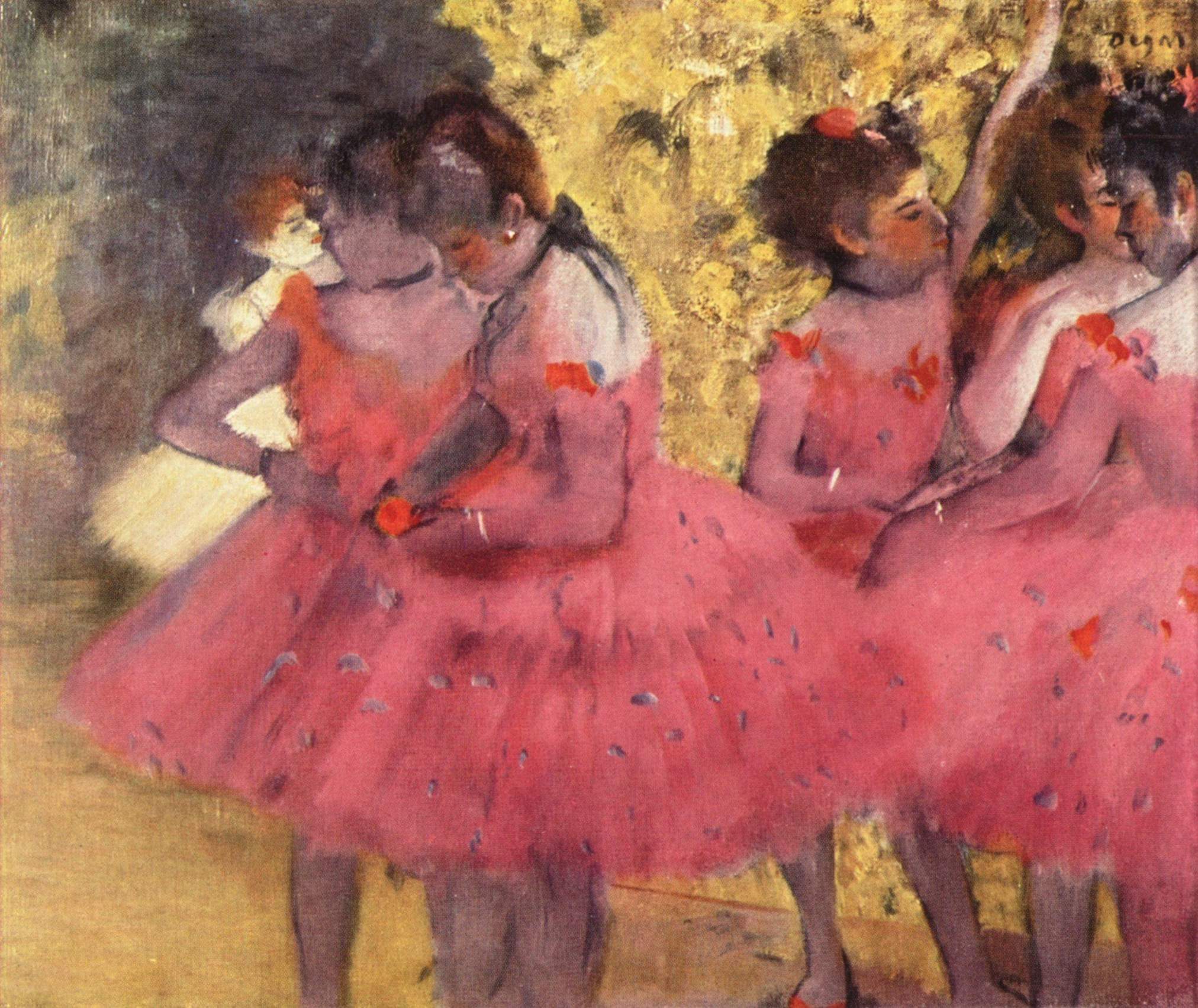 The Pink Dancers, Before the Ballet (1884) - Edgar Degas Tablo