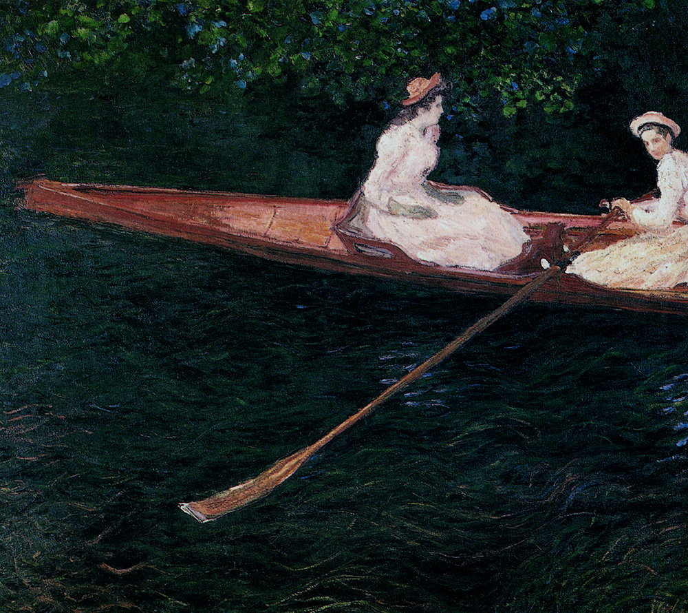 The Pink Skiff, Boating on the Ept (1887) - Claude Monet Tablo