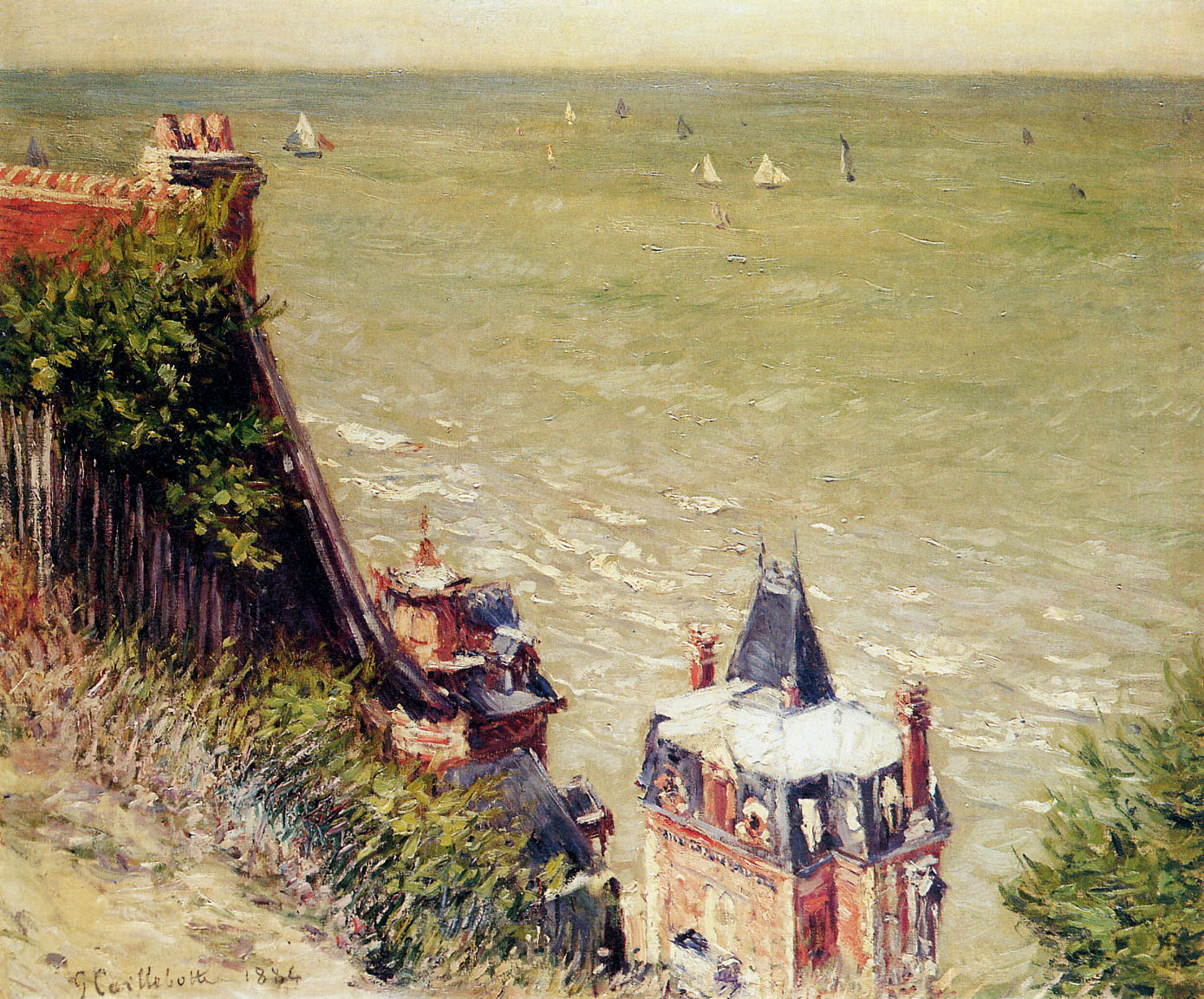 The Pink Villa at Trouville (1884) - Gustave Caillebotte Tablo