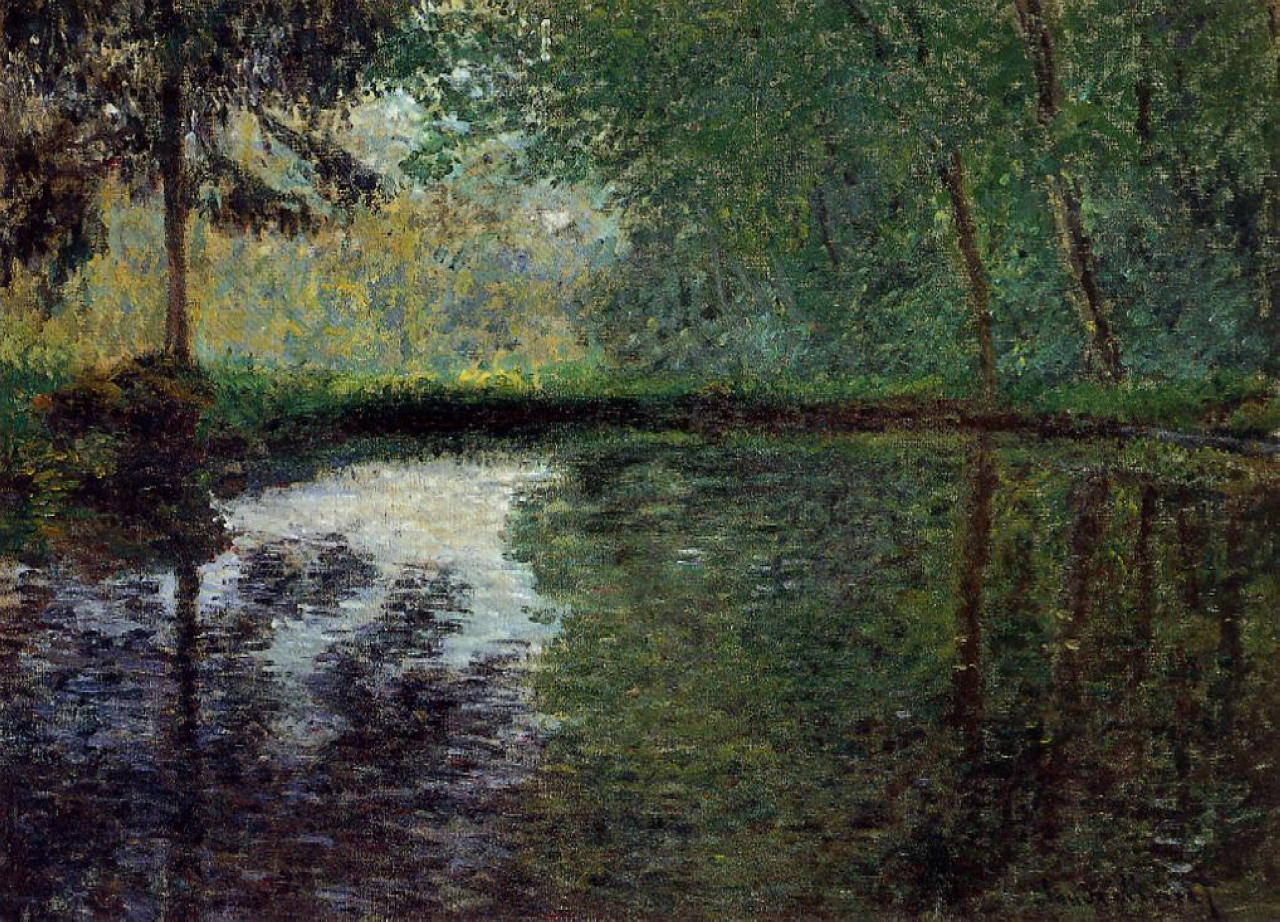 The Pond at Montgeron 2 (1876) - Claude Monet Tablo