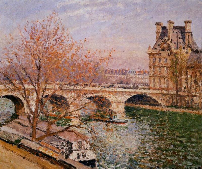 The Pont Royal and the Pavillion de Flore (1903) - Camille Pissarro Tablo