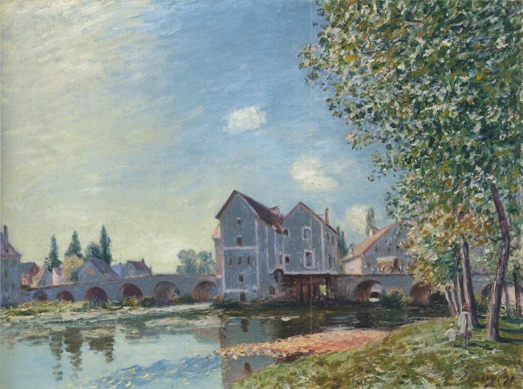 The Pont at Moret Afternoon effect (1891) - Alfred Sisley Tablo