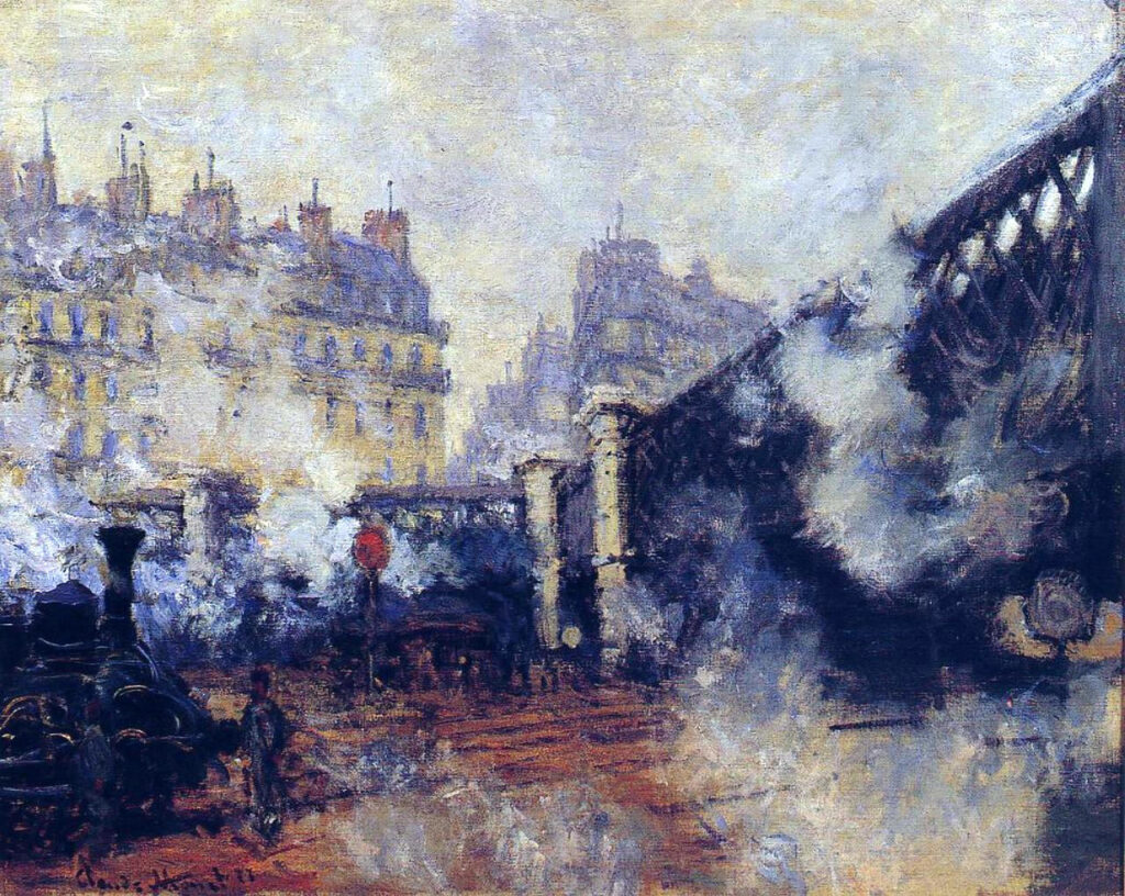 The Pont de l'Europe, Gare Saint Lazare (1877) - Claude Monet Tablo