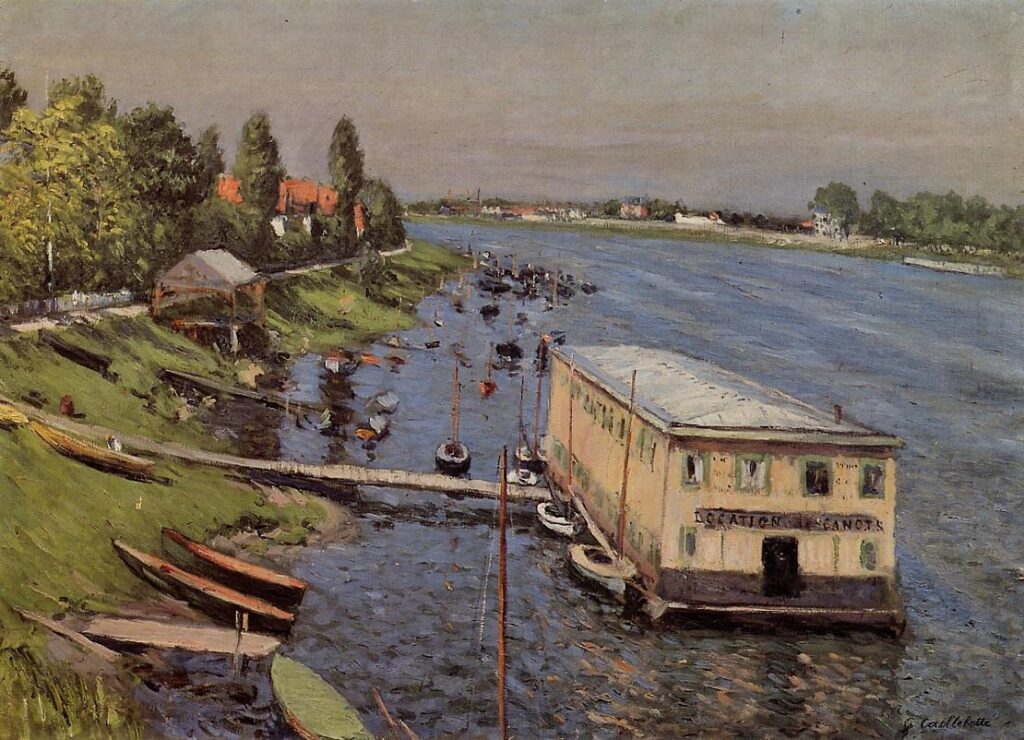 The Pontoon at Argenteuil (1886) - Gustave Caillebotte Tablo