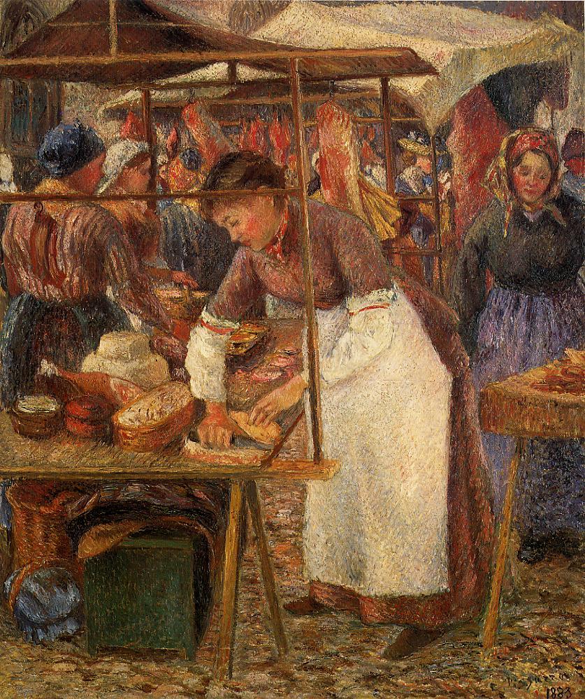 The Pork Butcher (1883) - Camille Pissarro Tablo